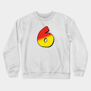 Number 6 red / yellow Crewneck Sweatshirt